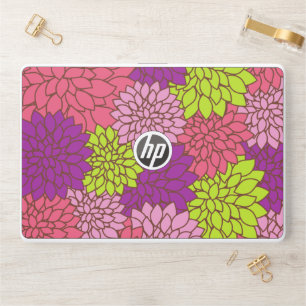 Dahlia Flowers, Colorful Flowers, Floral Pattern HP Laptop Skin