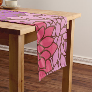 Dahlia Flowers, Colorful Flowers, Floral Pattern Medium Table Runner