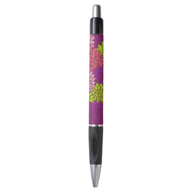 Dahlia Flowers, Colorful Flowers, Floral Pattern Pen (Front Vertical)