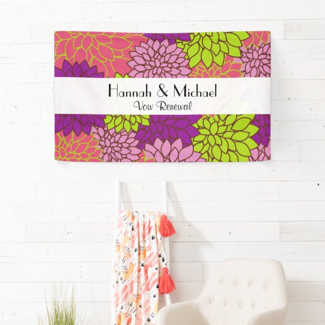 Dahlia Flowers, Colorful Flowers, Vow Renewal Banner (Insitu)
