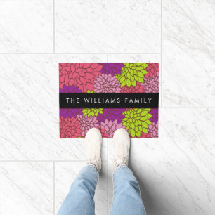 Dahlia Flowers, Colorful Flowers, Your Name Doormat