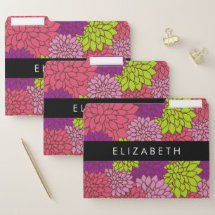 Dahlia Flowers, Colorful Flowers, Your Name File Folder