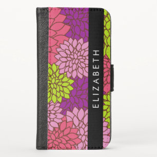 Dahlia Flowers, Colorful Flowers, Your Name iPhone X Wallet Case