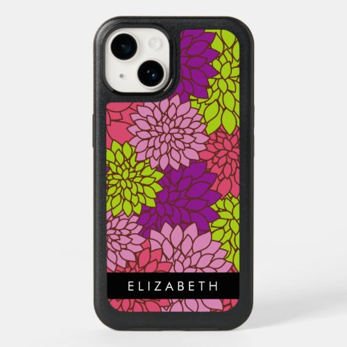 Dahlia Flowers Colorful Flowers Your Name OtterBox iPhone 14 Case