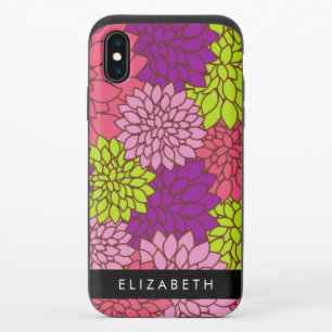 Dahlia Flowers, Colorful Flowers, Your Name iPhone X Slider Case