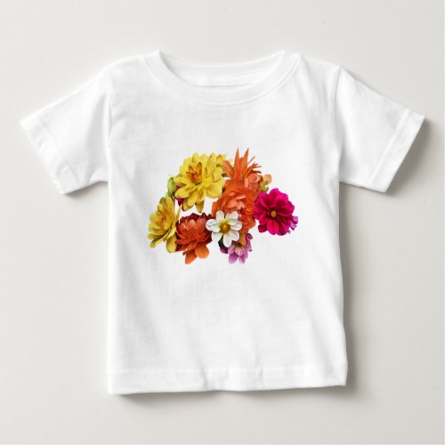 Dahlia Flowers Floral Baby T_Shirt