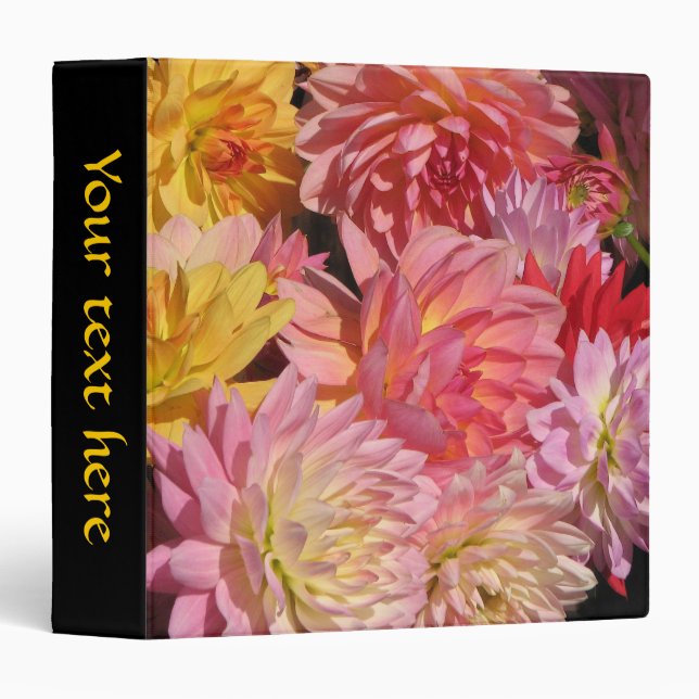 Dahlia Flowers Floral Binder (Front/Spine)