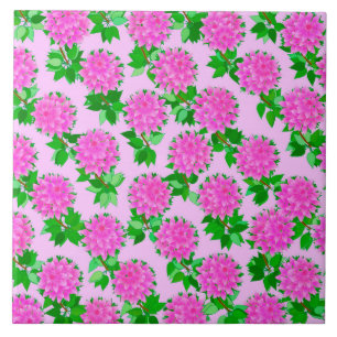 Dahlia flowers in deep pink tile