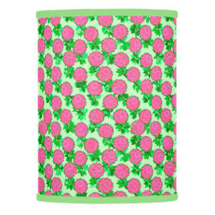 Dahlia flowers in fuchsia pink lamp shade