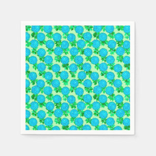Dahlia flowers in turquoise blue and green paper napkins