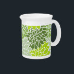 Dahlia Flowers, Pattern Of Flowers, Green Dahlia Beverage Pitcher<br><div class="desc">Elegant,  stylish and sophisticated pattern with green Dahlia flowers. Modern and trendy gift,  perfect for the floral design lover in your life.</div>