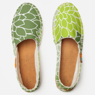 Dahlia Flowers, Pattern Of Flowers, Green Dahlia Espadrilles