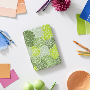 Dahlia Flowers, Pattern Of Flowers, Green Dahlia iPad Mini Cover