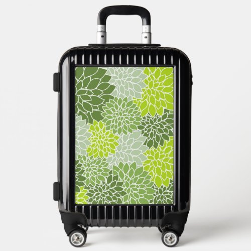 Dahlia Flowers Pattern Of Flowers Green Dahlia Luggage