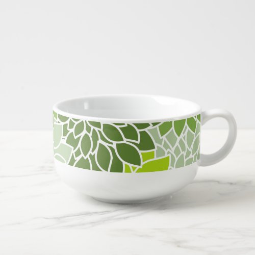 Dahlia Flowers Pattern Of Flowers Green Dahlia Soup Mug