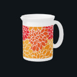 Dahlia Flowers, Pattern Of Flowers, Orange Dahlia Beverage Pitcher<br><div class="desc">Elegant,  stylish and sophisticated pattern with orange Dahlia flowers. Modern and trendy gift,  perfect for the floral design lover in your life.</div>