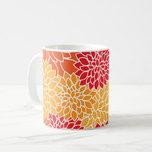 Dahlia Flowers Pattern Of Flowers Orange Dahlia Coffee Mug