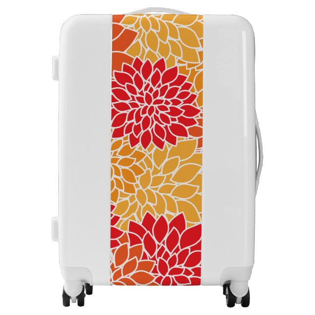 Dahlia Flowers, Pattern Of Flowers, Orange Dahlia Luggage (Front)
