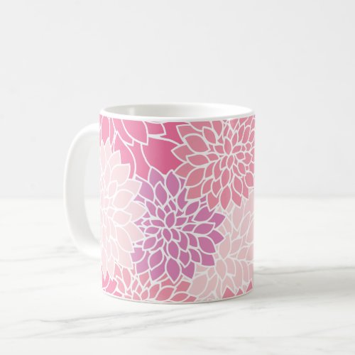 Dahlia Flowers Pattern Of Flowers Pink Dahlia Coffee Mug