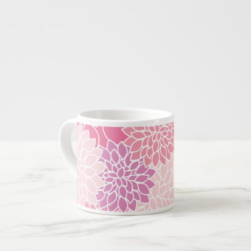 Dahlia Flowers Pattern Of Flowers Pink Dahlia Espresso Cup