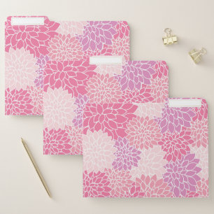 Dahlia Flowers, Pattern Of Flowers, Pink Dahlia File Folder