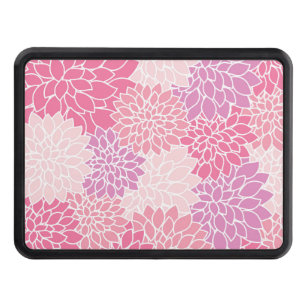 Dahlia Flowers, Pattern Of Flowers, Pink Dahlia Hitch Cover