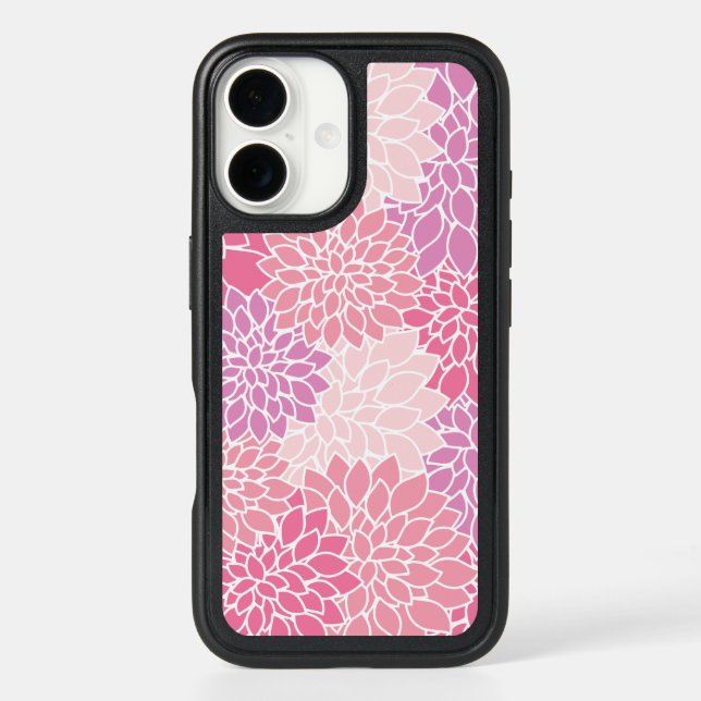 Dahlia Flowers, Pattern Of Flowers, Pink Dahlia Otterbox iPhone Case (Back)