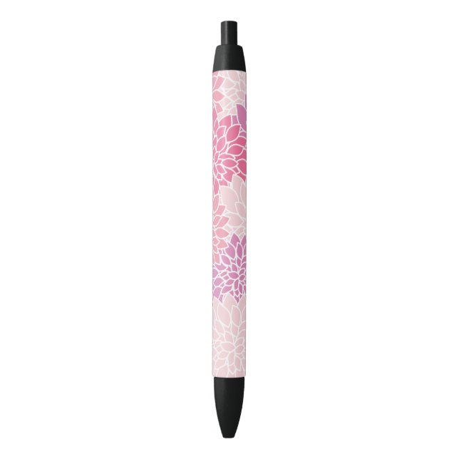 Dahlia Flowers, Pattern Of Flowers, Pink Dahlia Pen (Front Vertical)