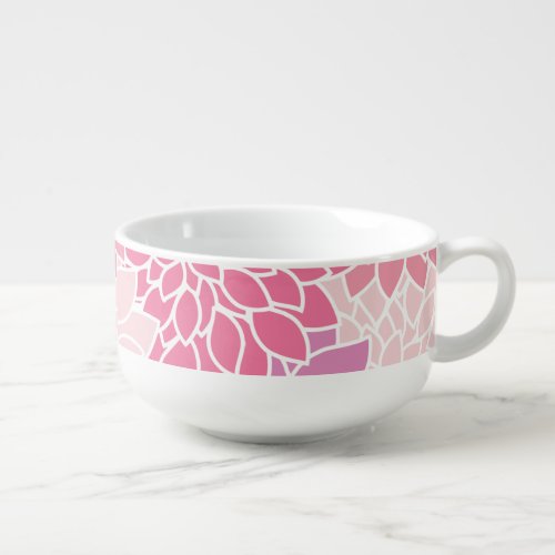 Dahlia Flowers Pattern Of Flowers Pink Dahlia Soup Mug