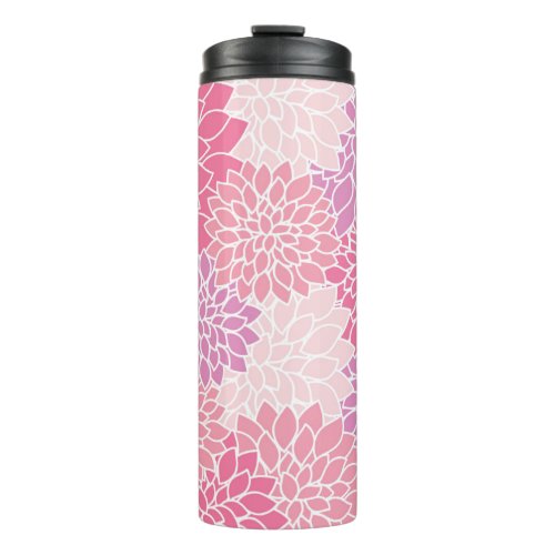 Dahlia Flowers Pattern Of Flowers Pink Dahlia Thermal Tumbler