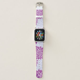 Dahlia Flowers, Pattern Of Flowers, Purple Dahlia Apple Watch Band