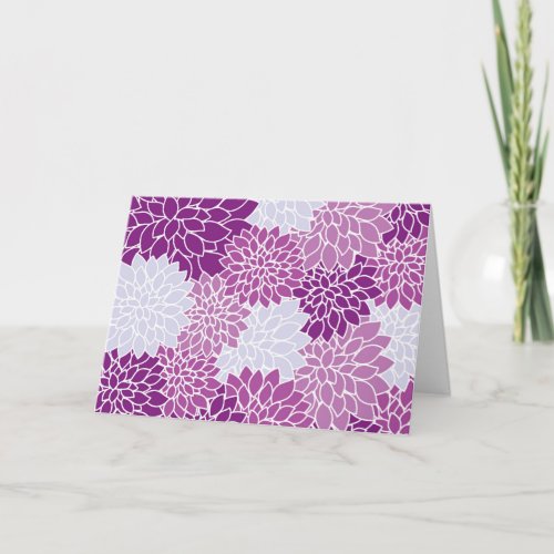 Dahlia Flowers Pattern Of Flowers Purple Dahlia Card