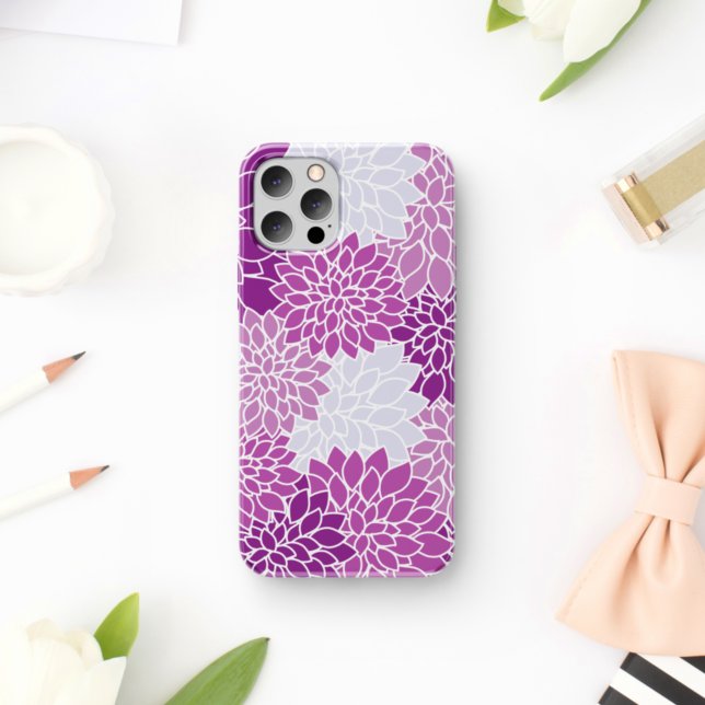 Dahlia Flowers, Pattern Of Flowers, Purple Dahlia Case-Mate iPhone Case (Creator Uploaded)