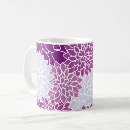 Dahlia Flowers Pattern Of Flowers Purple Dahlia Coffee Mug