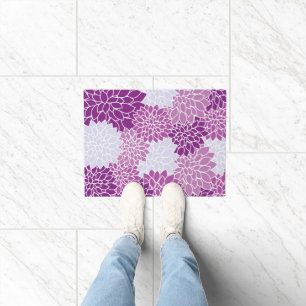 Dahlia Flowers, Pattern Of Flowers, Purple Dahlia Doormat