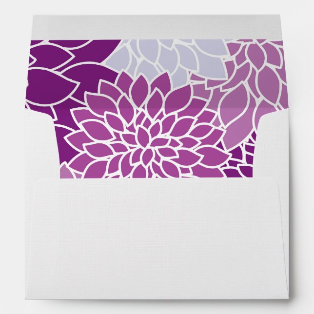Dahlia Flowers, Pattern Of Flowers, Purple Dahlia Envelope (Back (Bottom))
