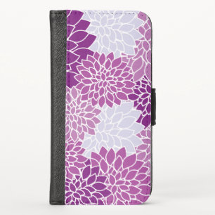 Dahlia Flowers, Pattern Of Flowers, Purple Dahlia iPhone X Wallet Case