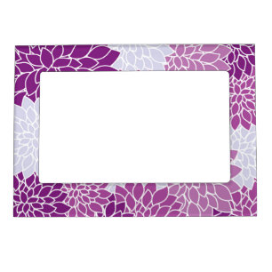 Dahlia Flowers, Pattern Of Flowers, Purple Dahlia Magnetic Frame