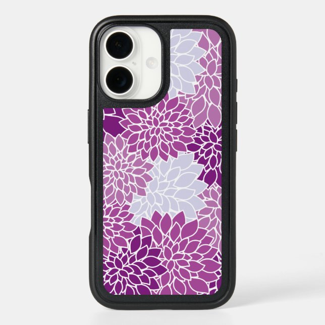Dahlia Flowers, Pattern Of Flowers, Purple Dahlia Otterbox iPhone Case (Back)