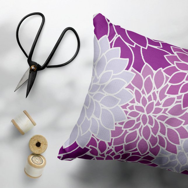 Dahlia Flowers, Pattern Of Flowers, Purple Dahlia Pillow Case (Creator Uploaded)
