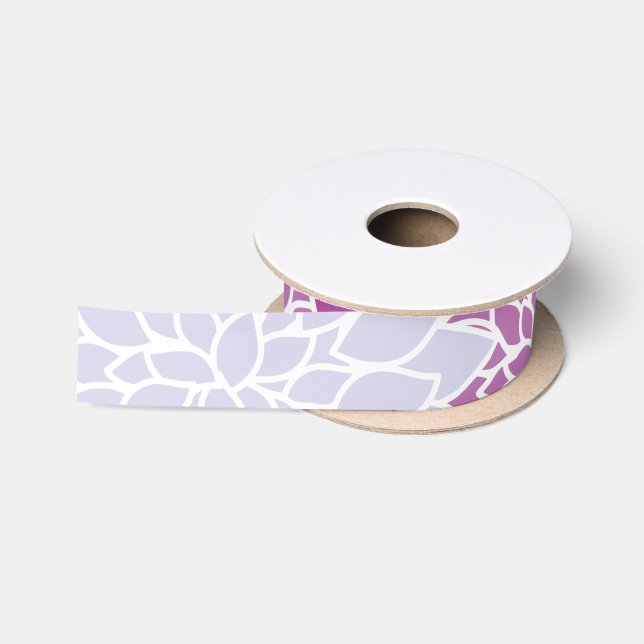 Dahlia Flowers, Pattern Of Flowers, Purple Dahlia Satin Ribbon (Spool)