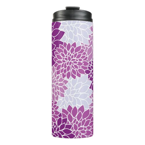 Dahlia Flowers Pattern Of Flowers Purple Dahlia Thermal Tumbler