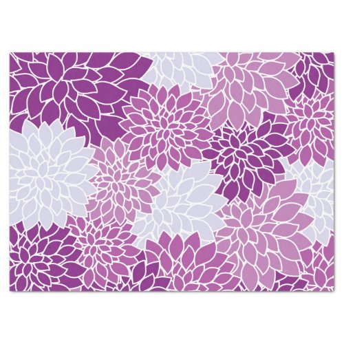 Dahlia Flowers Pattern Of Flowers Purple Dahlia Tissue Paper