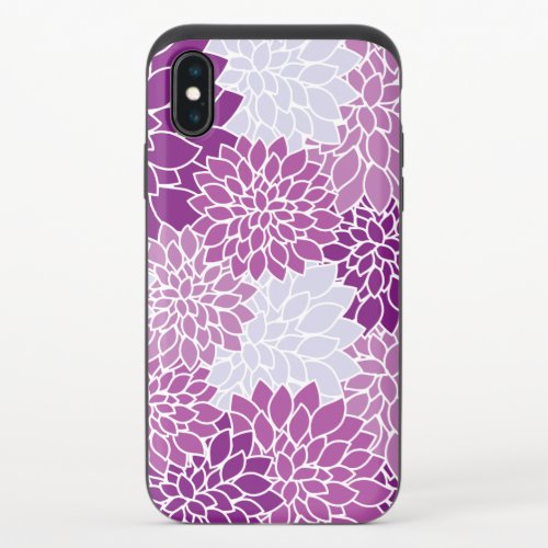 Dahlia Flowers Pattern Of Flowers Purple Dahlia iPhone X Slider Case