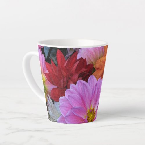 Dahlia Garden Flowers Floral Latte Mug