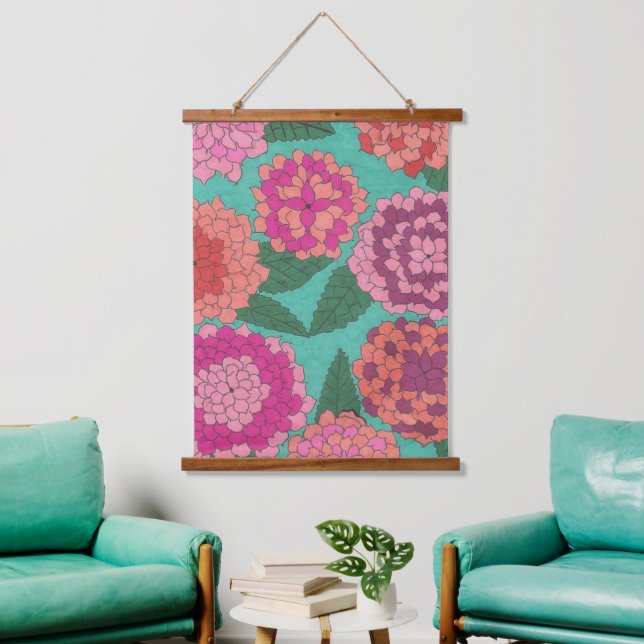 Dahlia Garden  Hanging Tapestry (Living Room)