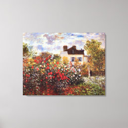 Dahlia Garden in Argenteuil Claude Monet Fine Art Canvas Print