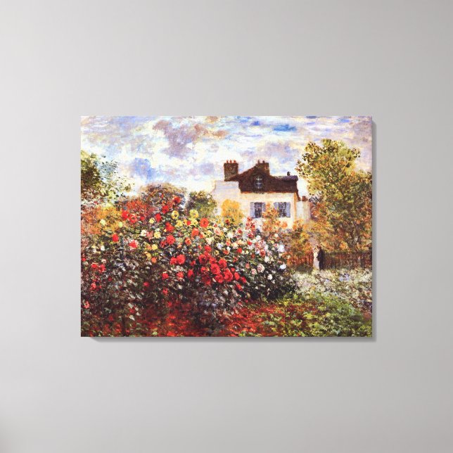 Dahlia Garden in Argenteuil Claude Monet Fine Art Canvas Print (Front)