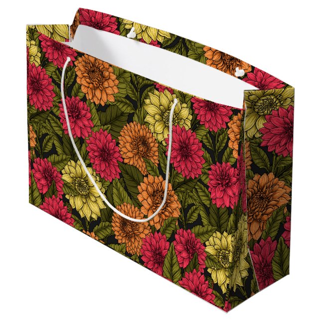 Dahlia garden large gift bag (Back Angled)