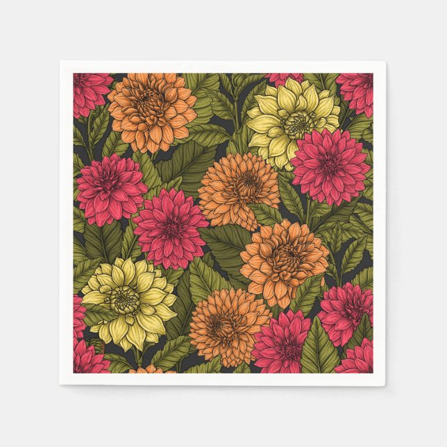 Dahlia garden napkins (Front)